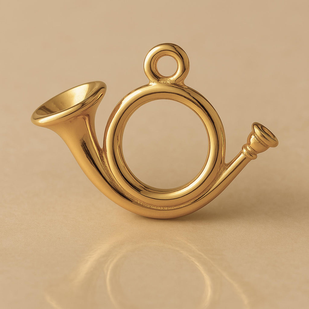 18ct Yellow Gold - Classic Post Horn Charm