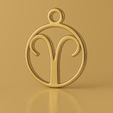 9ct Yellow Gold - Aries Zodiac Round Charm