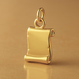 18ct Yellow Gold - Parchment Scroll Charm