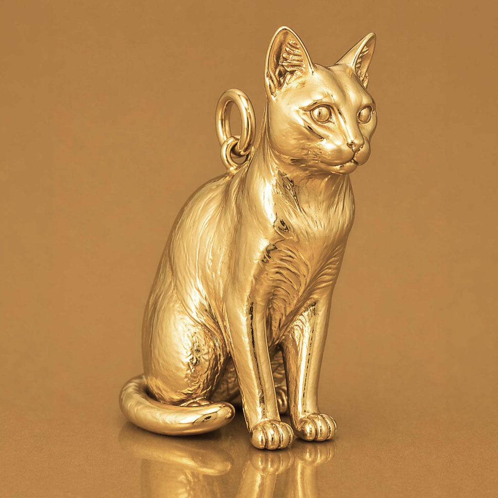 9ct Yellow Gold - Korat Cat Charm