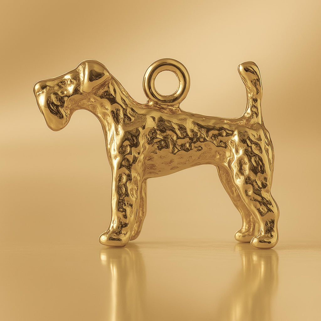 18ct Yellow Gold - Shaggy Labradoodle Dog Charm