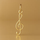 18ct Yellow Gold - Openwork Treble Clef Charm