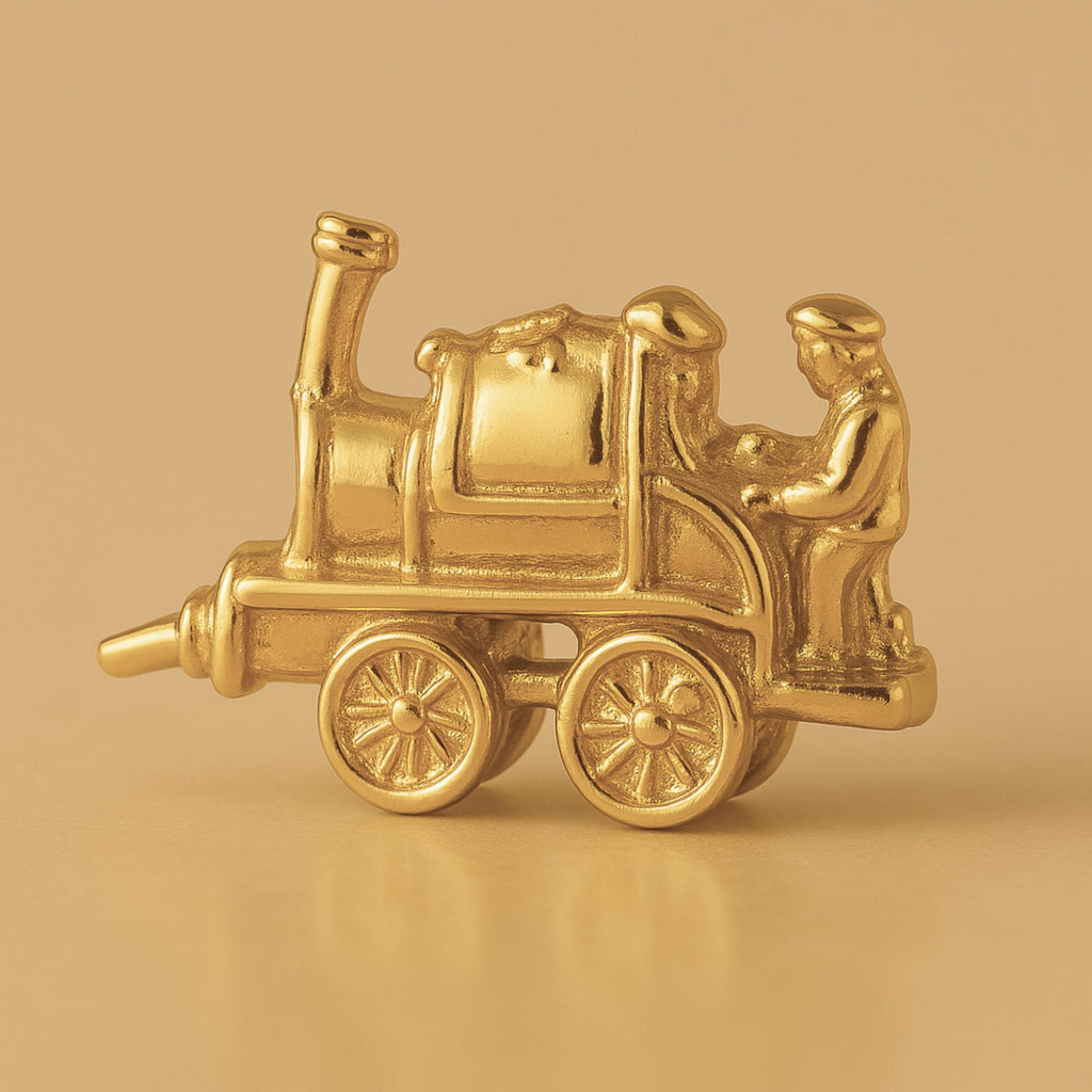 9ct Yellow Gold - Locomotive Train Driver Charm