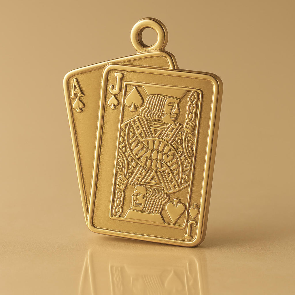 9ct Yellow Gold - Blackjack Playing Cards Charm
