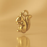 18ct Yellow Gold - American Red Squirrel Charm