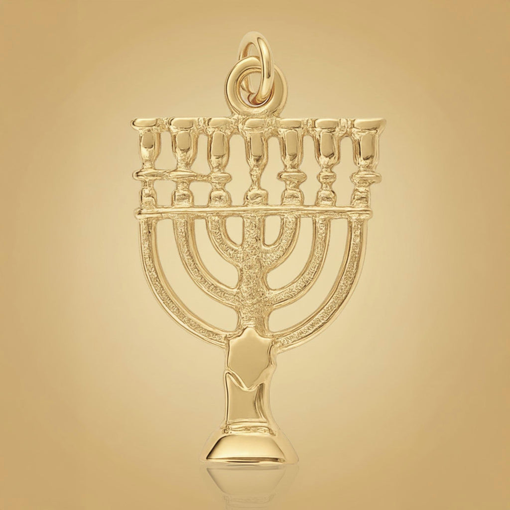 18ct Yellow Gold - Temple Menorah Charm