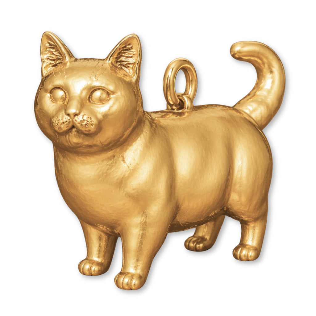 9ct Yellow Gold - Munchkin Cat Charm