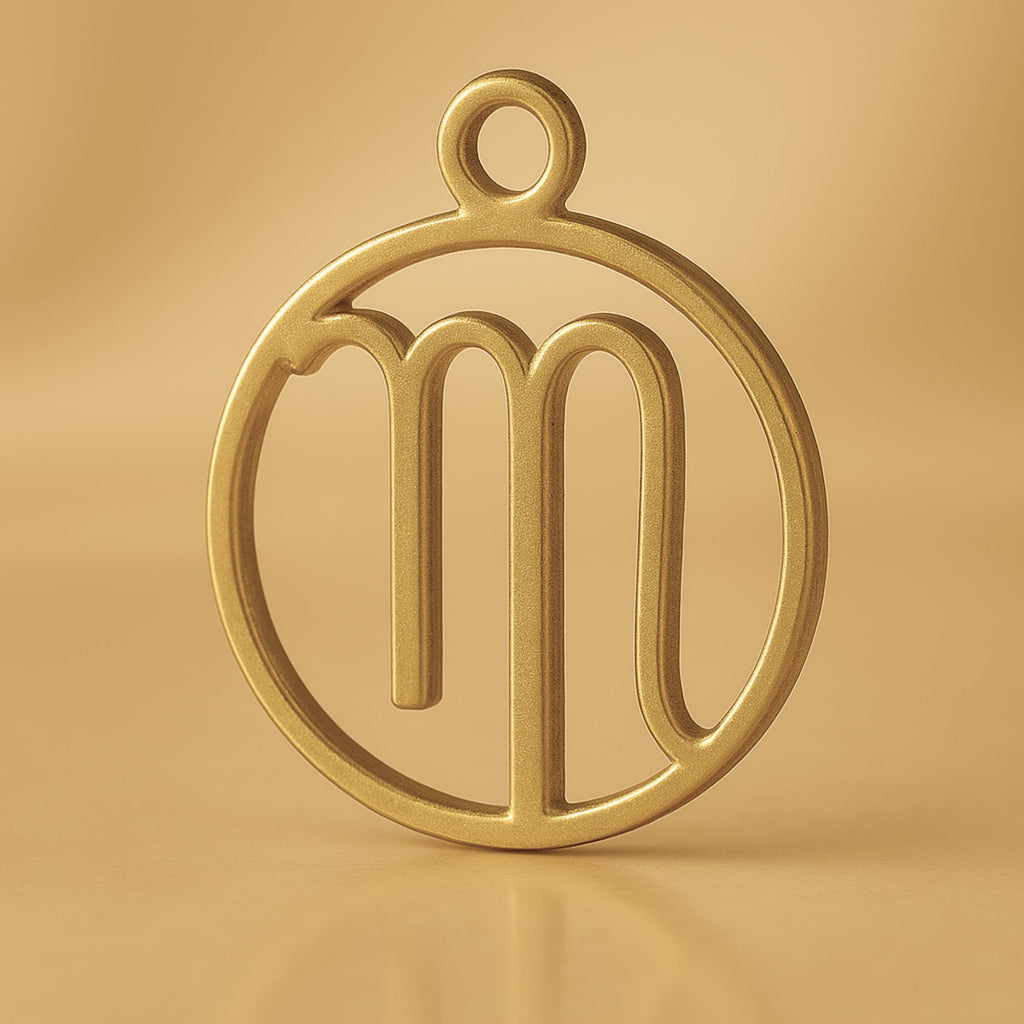18ct Yellow Gold - Virgo Zodiac Round Charm
