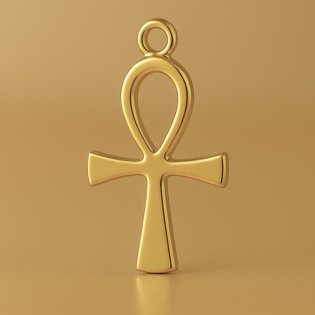 9ct Yellow Gold - Slim Egyptian Ankh Charm