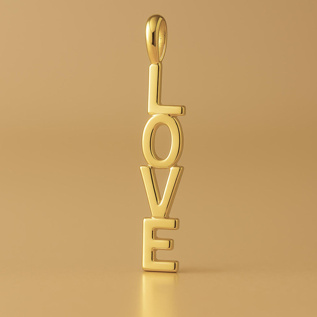 9ct Yellow Gold - Vertical Love Charm