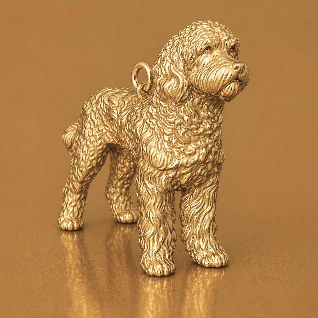 18ct Yellow Gold - Labradoodle Dog Charm