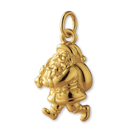 18ct Yellow Gold - Walking Santa Claus Charm