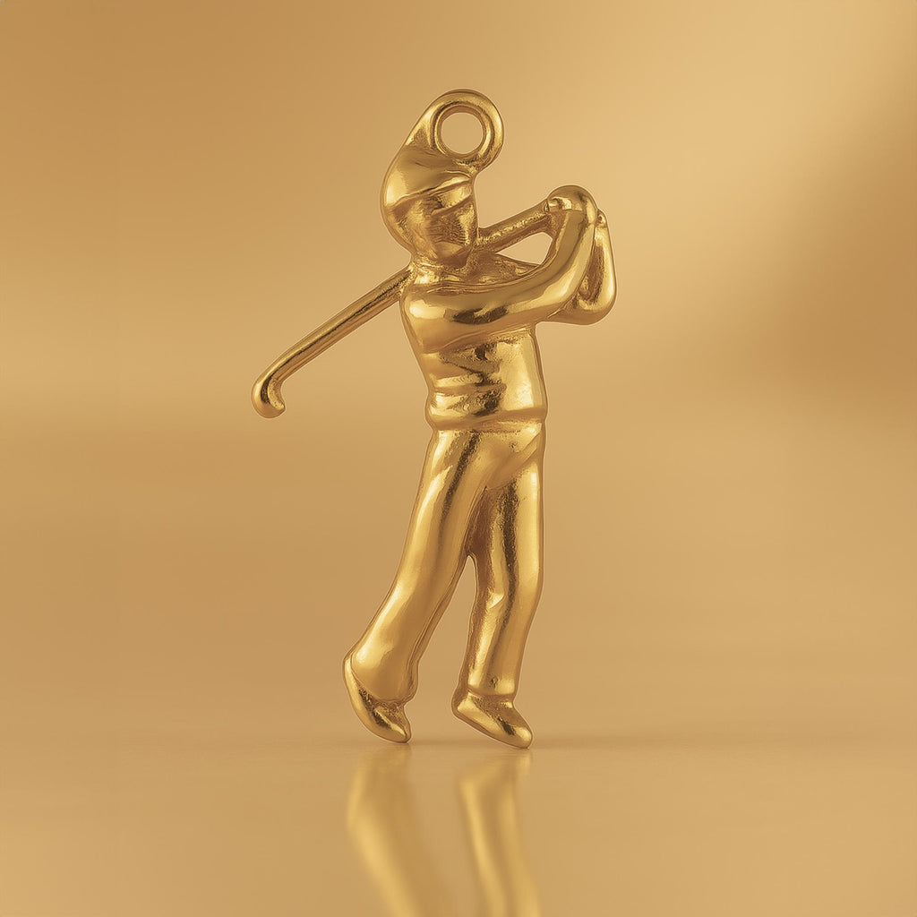 18ct Yellow Gold - Golfer Swing Charm