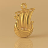 9ct Yellow Gold - Viking Longship Charm