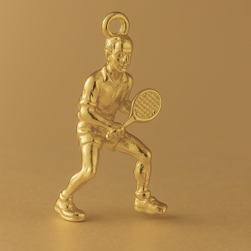 9ct Yellow Gold - Tennis Player Charm