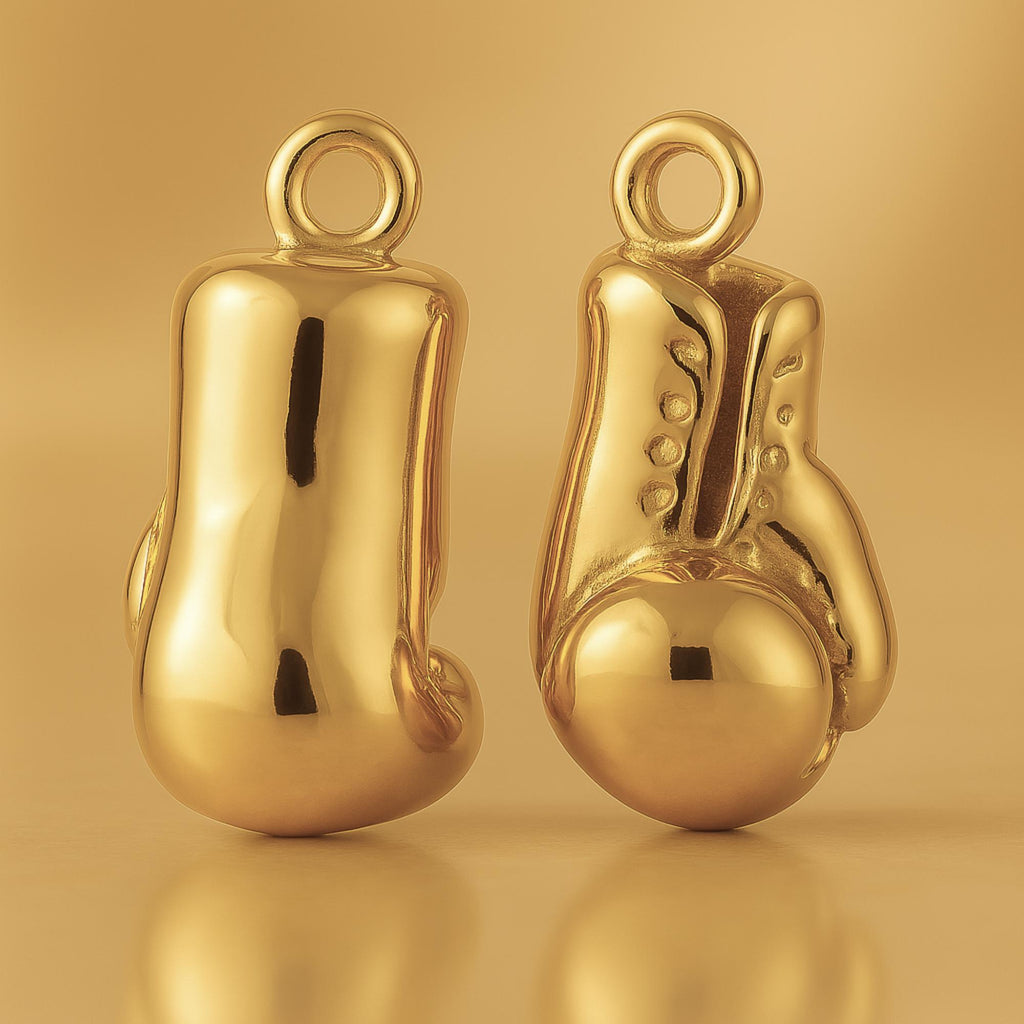 9ct Yellow Gold - Lace-Up Boxing Gloves Charm