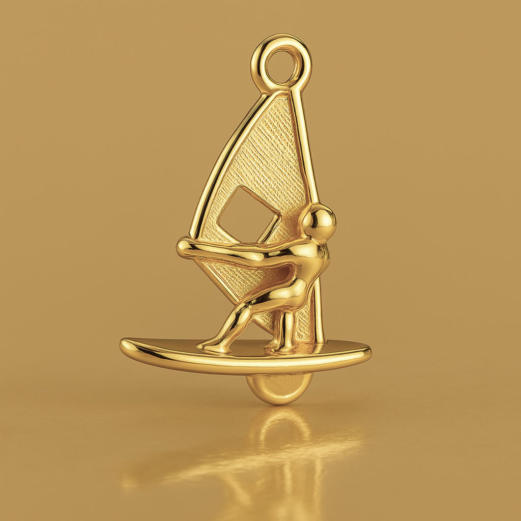 9ct Yellow Gold - Beach Windsurfer Charm