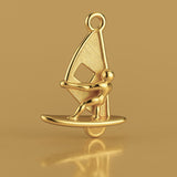 9ct Yellow Gold - Beach Windsurfer Charm