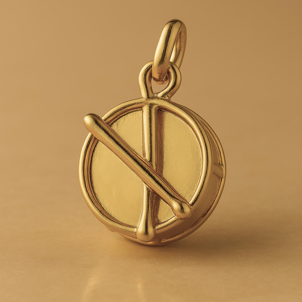18ct Yellow Gold - Parade Snare Drum Charm