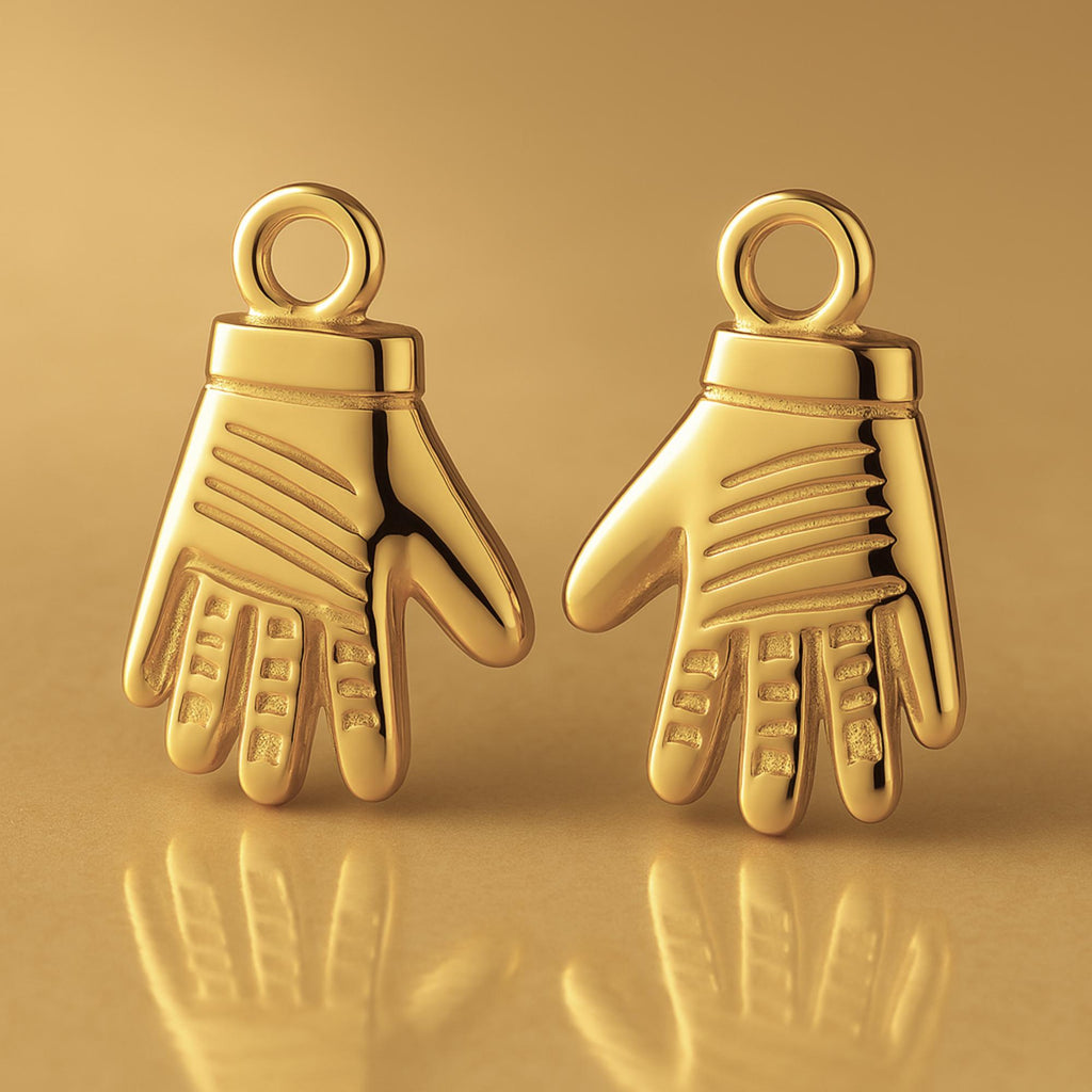 9ct Yellow Gold - Racing Gloves Charm
