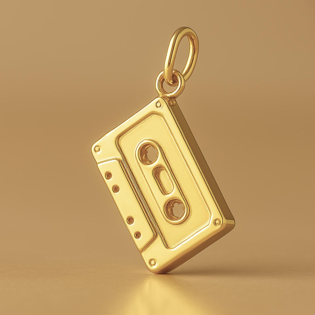 9ct Yellow Gold - Cassette Tape Charm