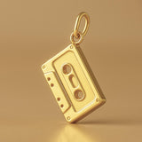 9ct Yellow Gold - Cassette Tape Charm