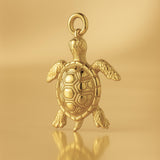 18ct Yellow Gold - Tropical Sea Turtle Charm