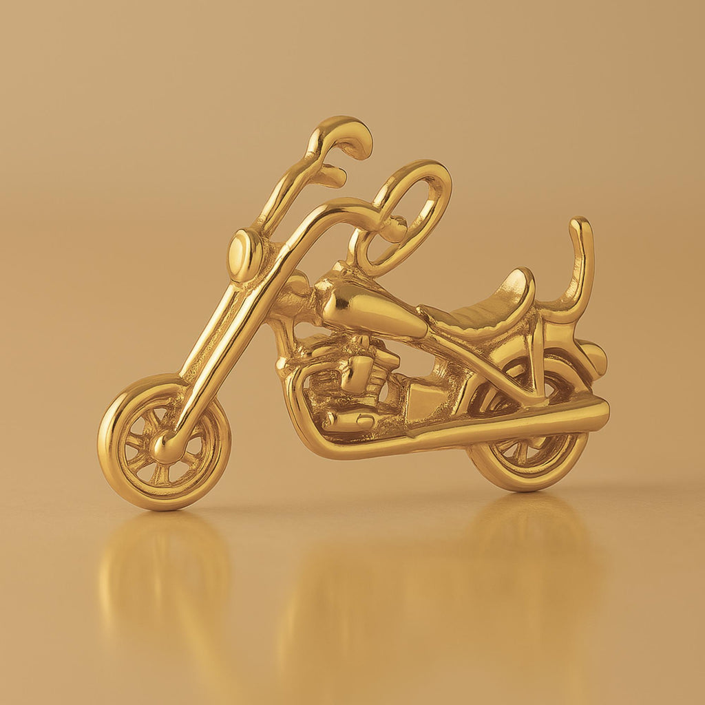 18ct Yellow Gold - Cruiser Motorbike Charm