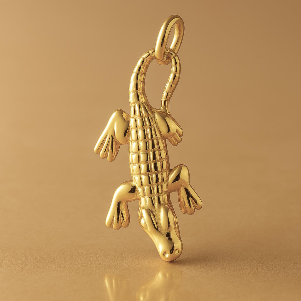 18ct Yellow Gold - Swamp Alligator Charm