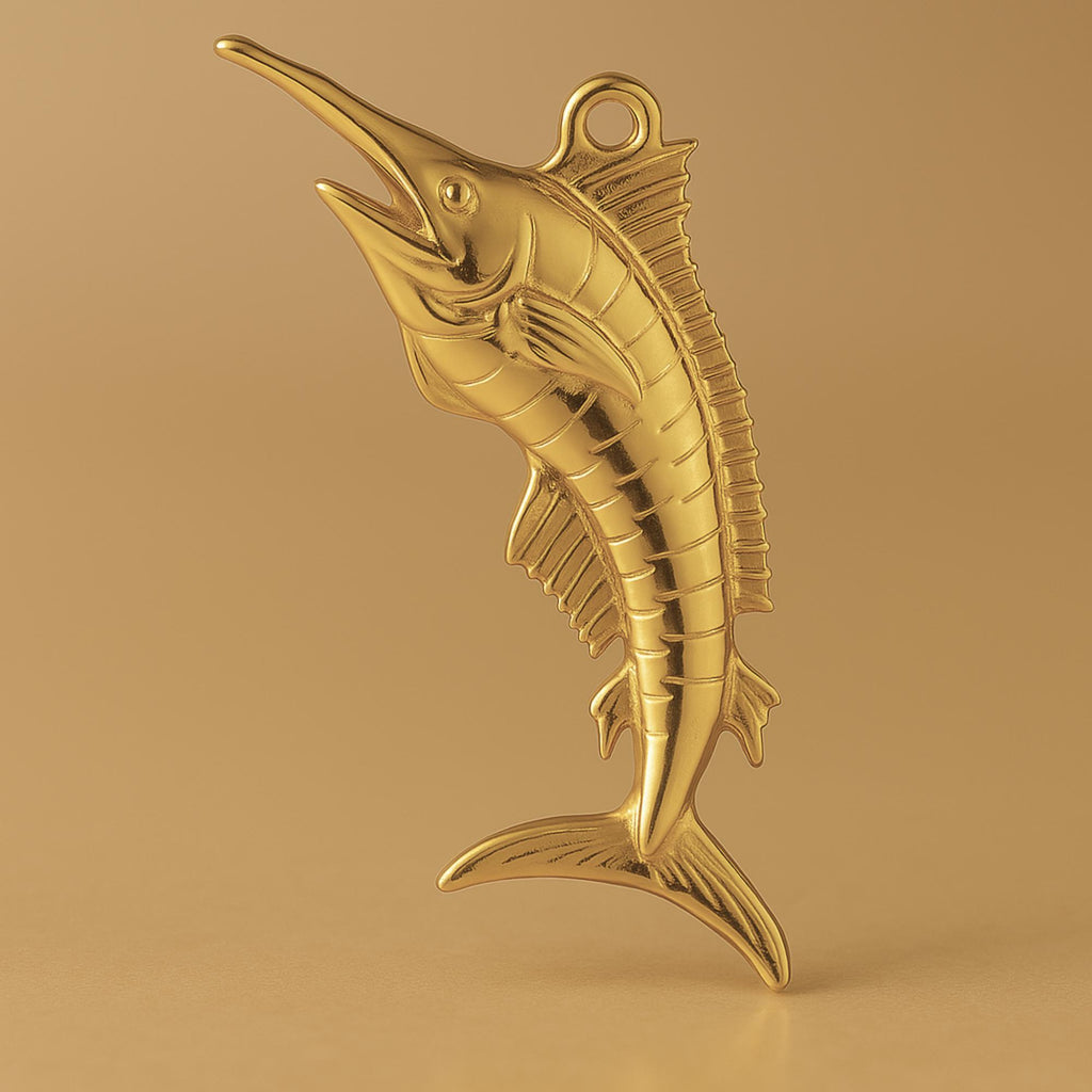 18ct Yellow Gold - Jumping Swordfish Charm