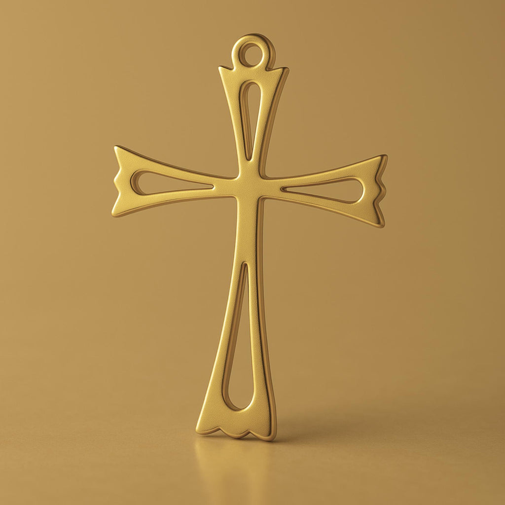18ct Yellow Gold - Openwork Crucifix Charm