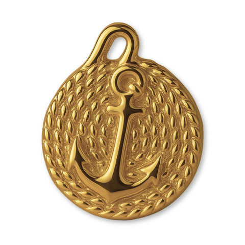 18ct Yellow Gold - Anchor & Rope Charm