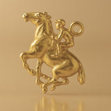 18ct Yellow Gold - Horse and Jockey Charm