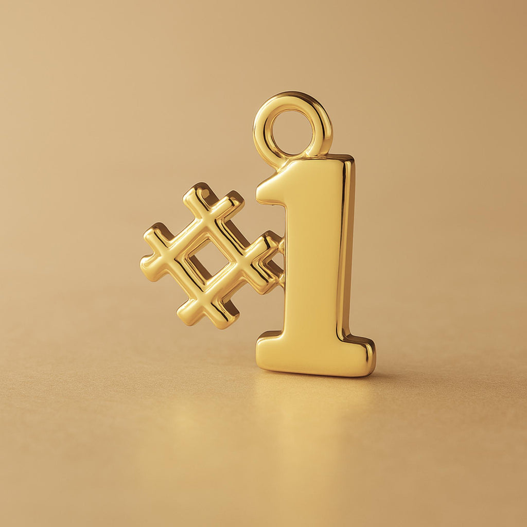 9ct Yellow Gold - Number 1 Monogram Charm