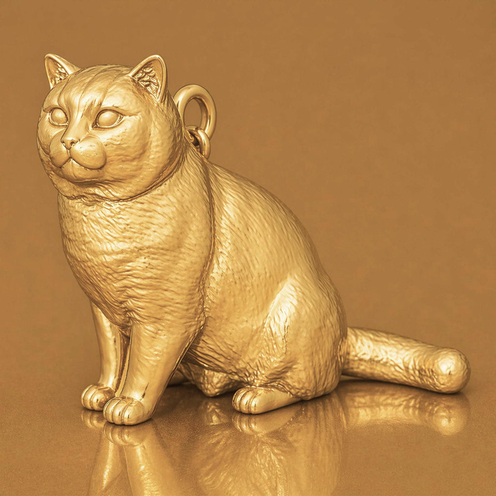 18ct Yellow Gold - British Shorthair Cat Charm