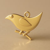18ct Yellow Gold - 2D Bird Charm