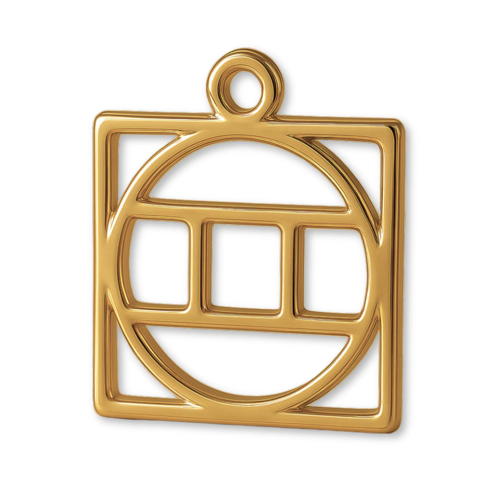 18ct Yellow Gold - Gemini Zodiac Square Charm