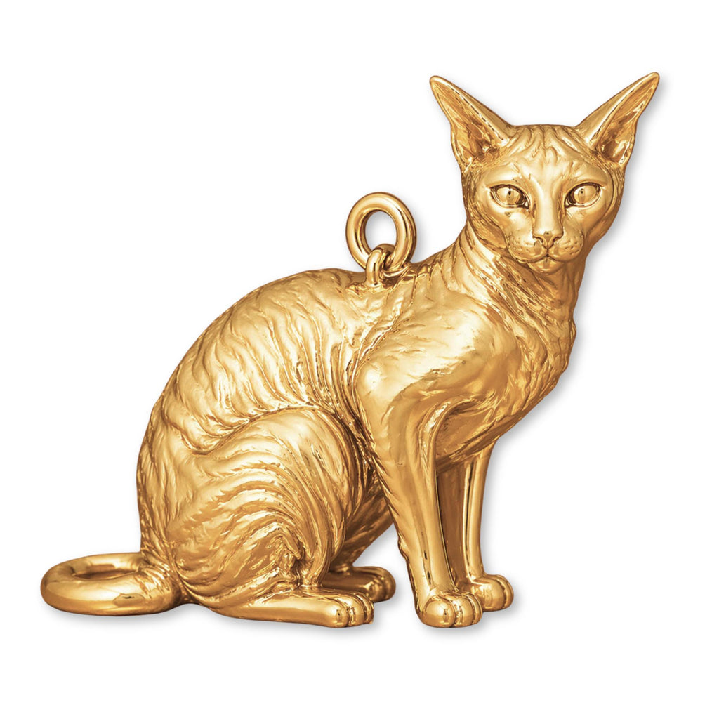 9ct Yellow Gold - Cornish Rex Cat Charm