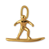 18ct Yellow Gold - Resort Snowboarder Charm