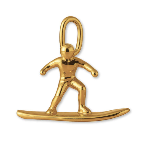 18ct Yellow Gold - Resort Snowboarder Charm