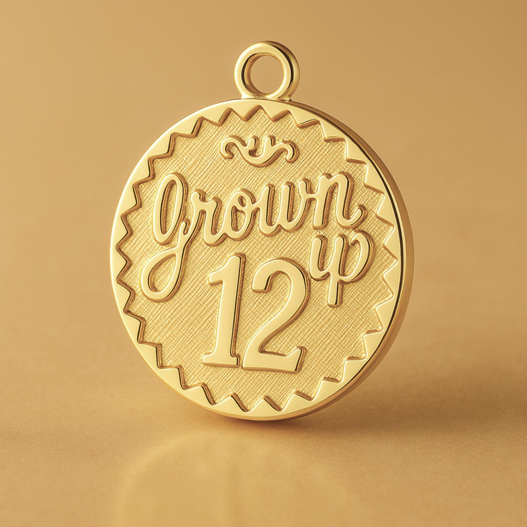 9ct Yellow Gold - Grown Up 12 Amulet Charm