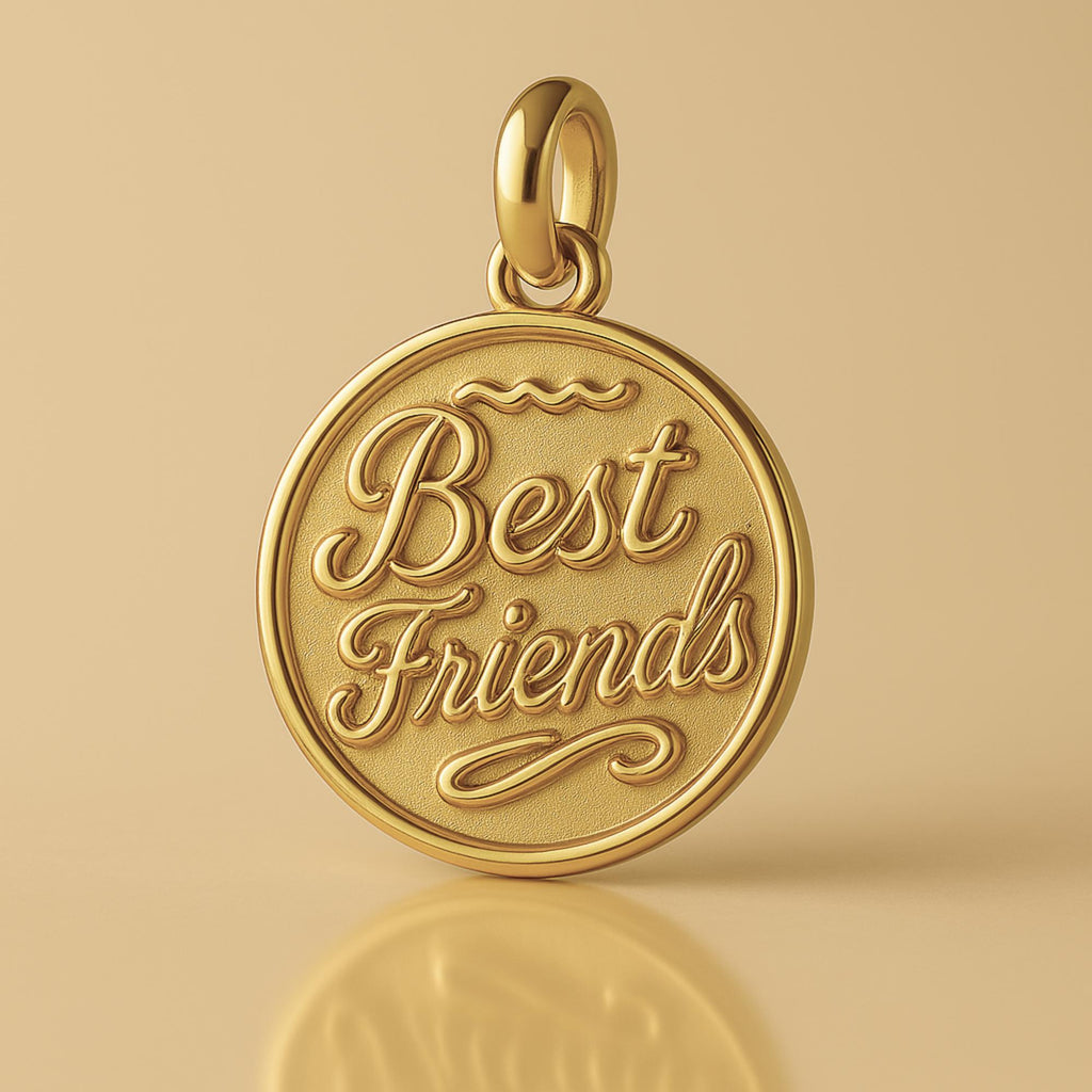 18ct Yellow Gold - Ornate Best Friends Amulet Charm