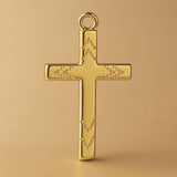 9ct Yellow Gold - Chevron Dot Crucifix Charm
