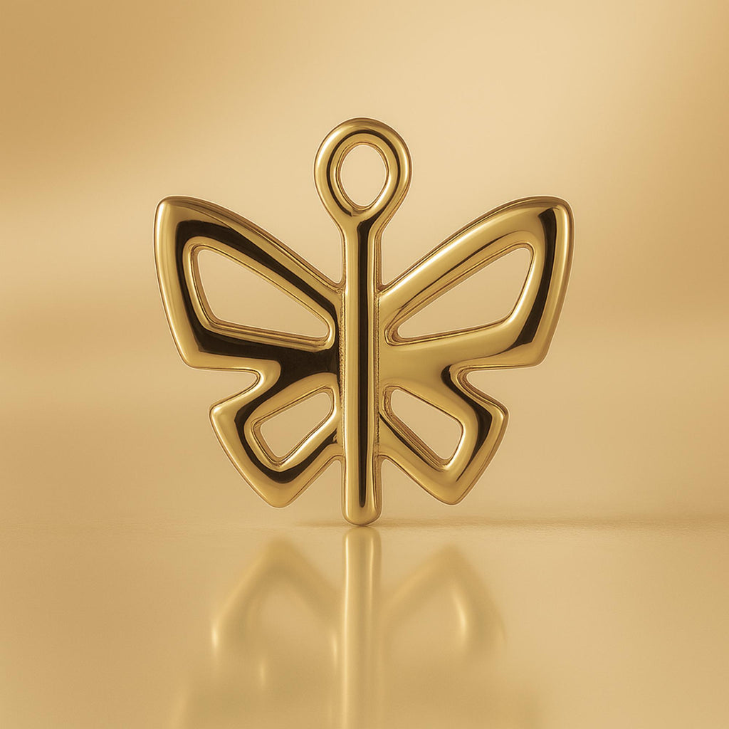 18ct Yellow Gold - Petite Butterfly Charm