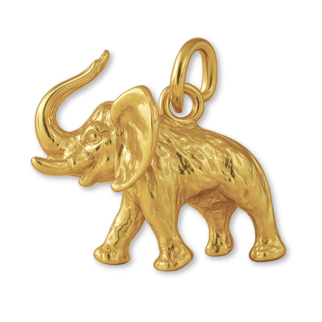 9ct Yellow Gold - African Bush Elephant Charm