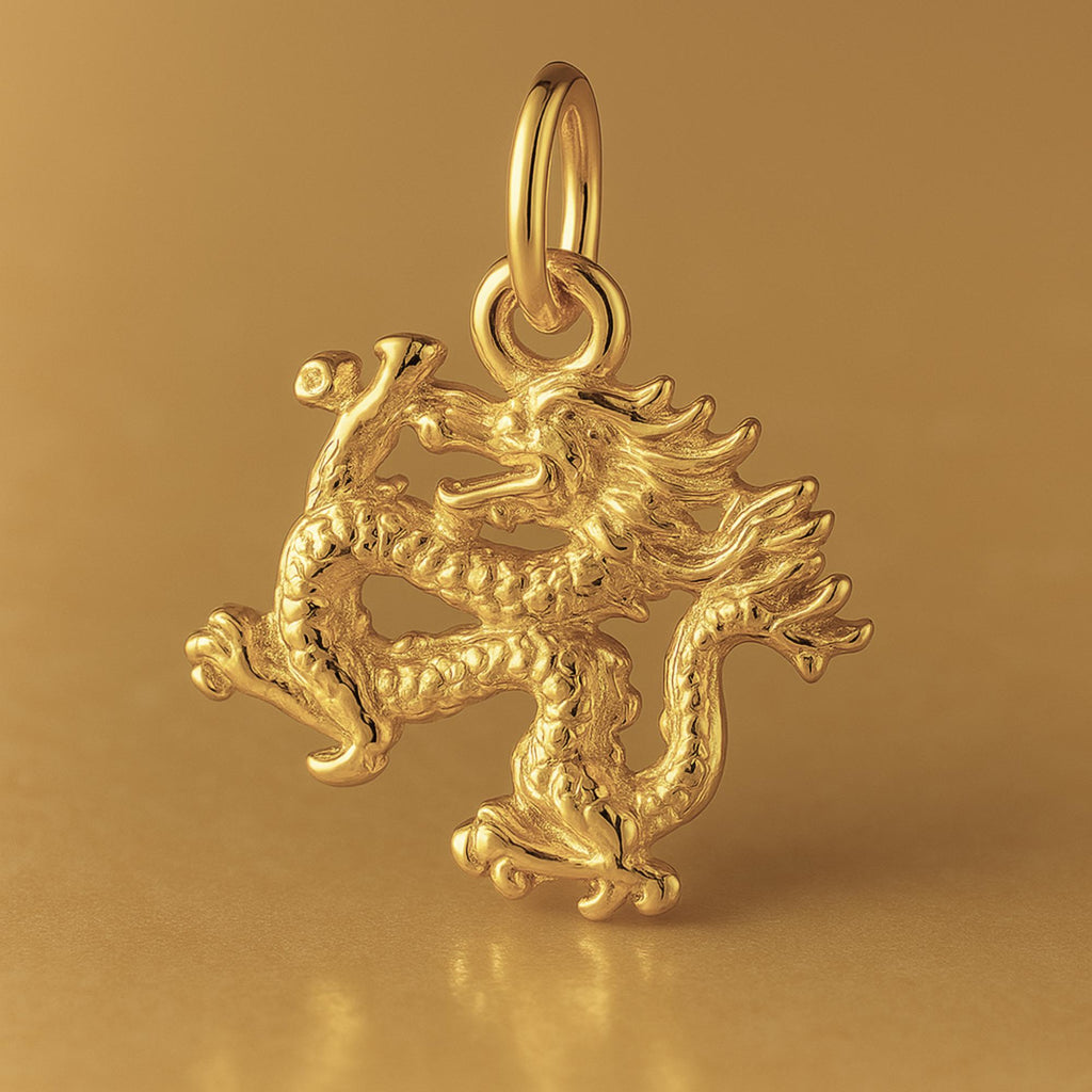 9ct Yellow Gold - Oriental Dragon Charm