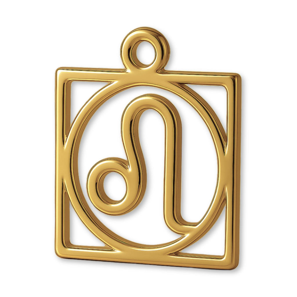 18ct Yellow Gold - Leo Zodiac Square Charm