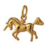 9ct Yellow Gold - Prancing Unicorn Charm