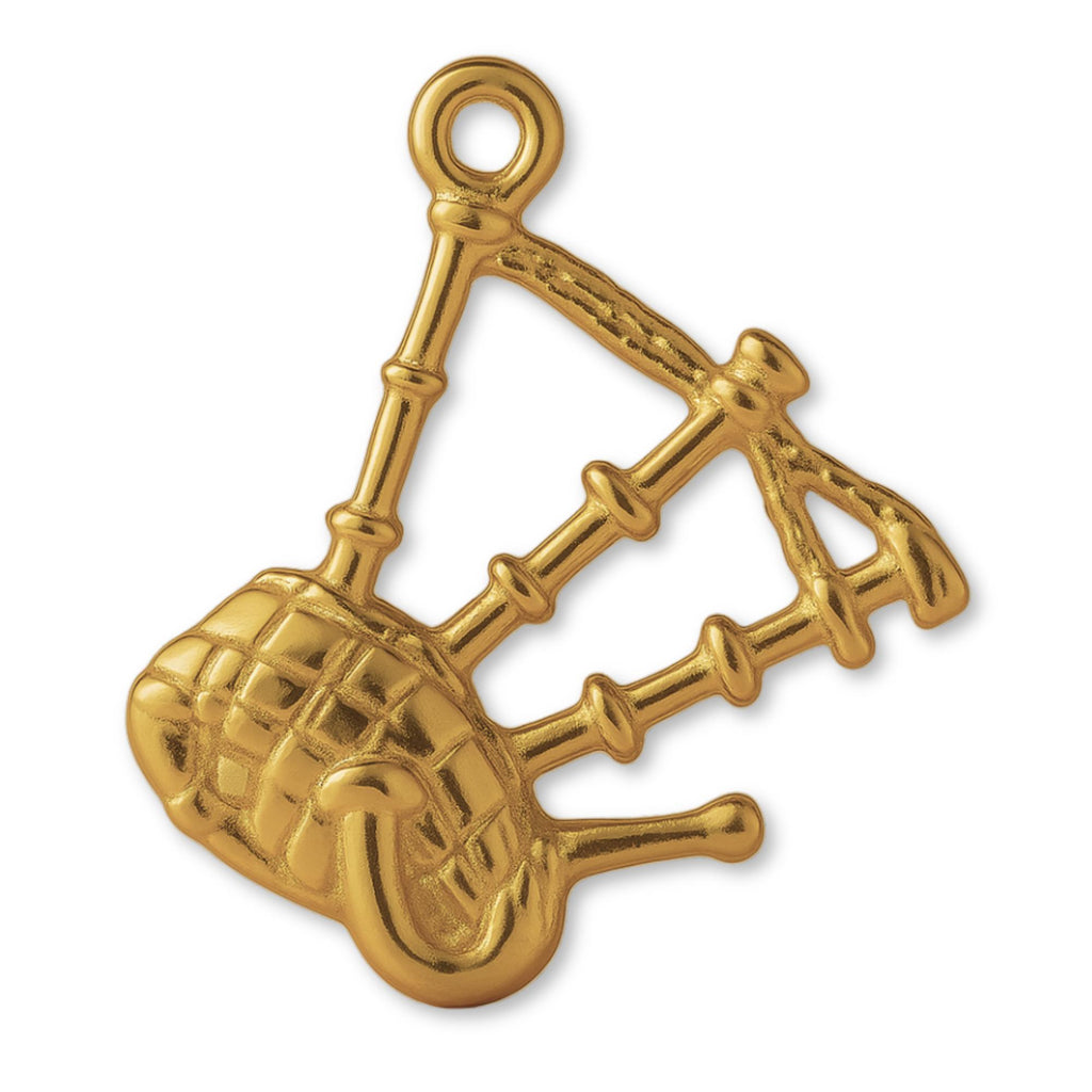 18ct Yellow Gold - Scottish Bagpipes Charm