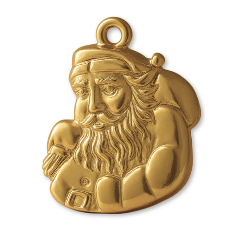 9ct Yellow Gold - Santa Claus Portrait Charm